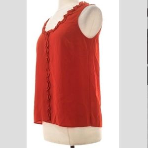 St John red blouse